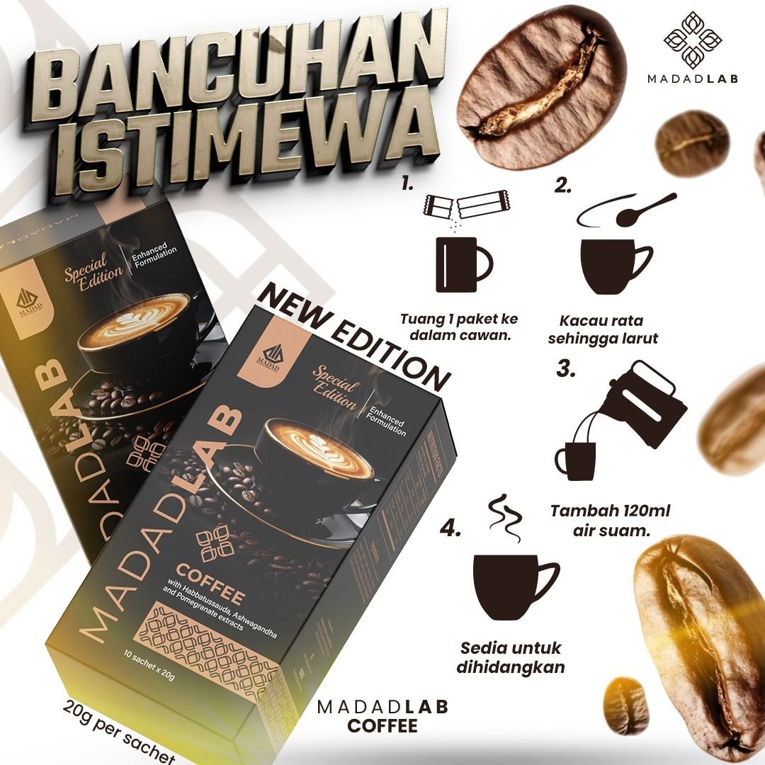 Cara bancuh MadadLab Coffee