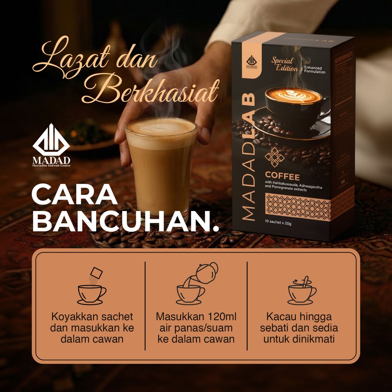 Cara bancuhan MADADLAB Coffee