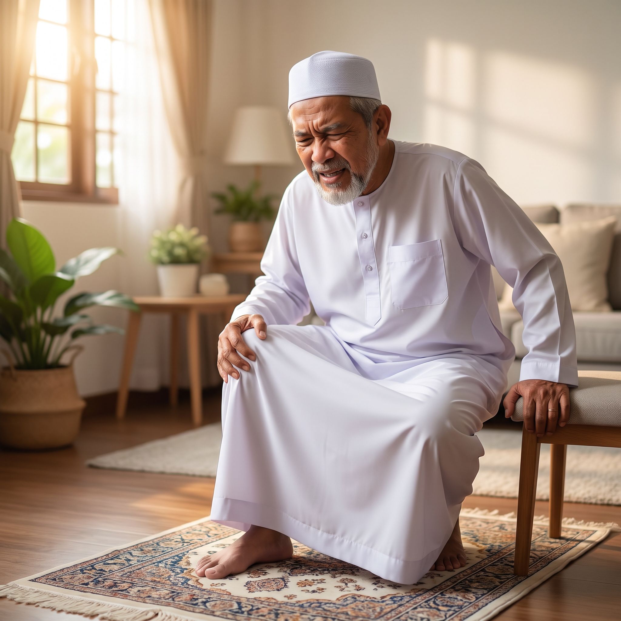 Lutut lenguh masa solat